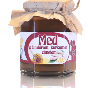 Med sa đumbirom, kurkumom i cimetom, 450gr
