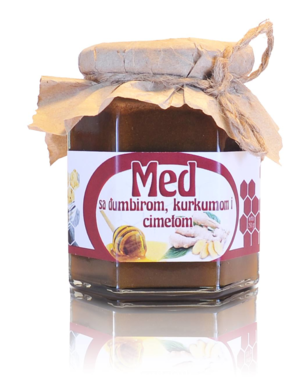 Med sa đumbirom, kurkumom i cimetom, 450gr